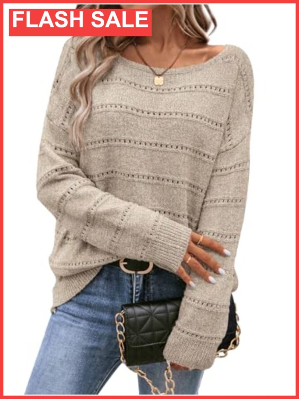 Soft Cable Knit Boat Neck Oversized Pullover Sweater